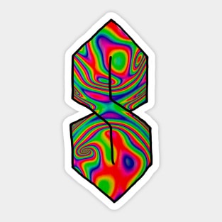 90's "S" Tie Dye - y2k 2000's colorful trippy psychedelic amazing incredible design Sticker